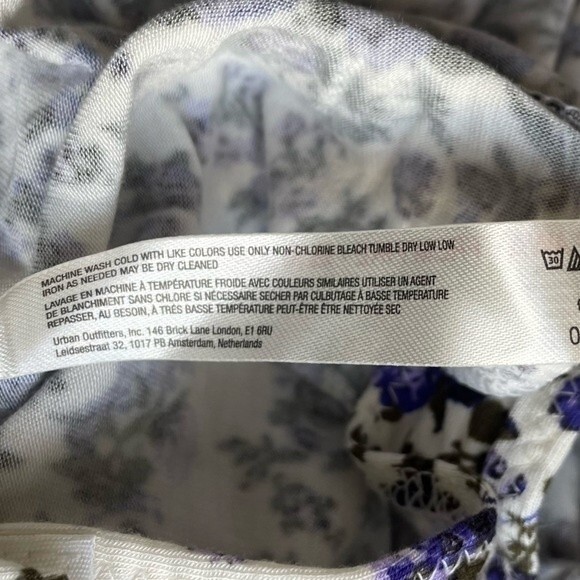 NWT Free People Kaya Floral Cutout Long Sleeve Bodysuit Cream & Purple Size XS - Picture 15 of 16